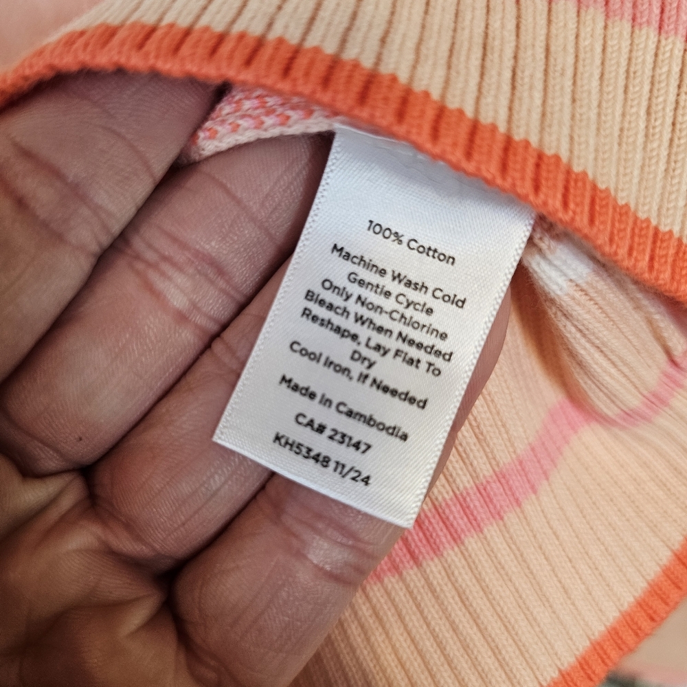 Talbots Pink Palm Tree Sweater - Picture 4 of 12